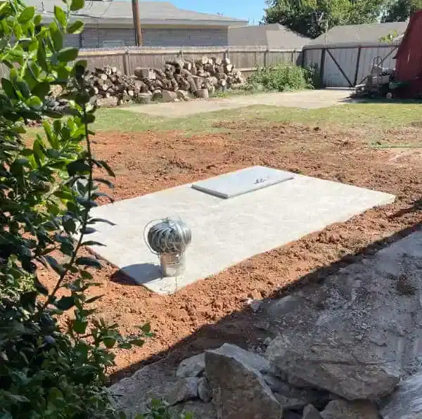 Outside Medium Flat Top Concrete Storm Shelters