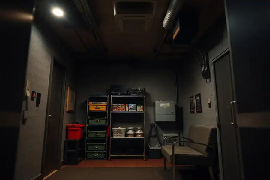 Underground concrete bunker in Moore