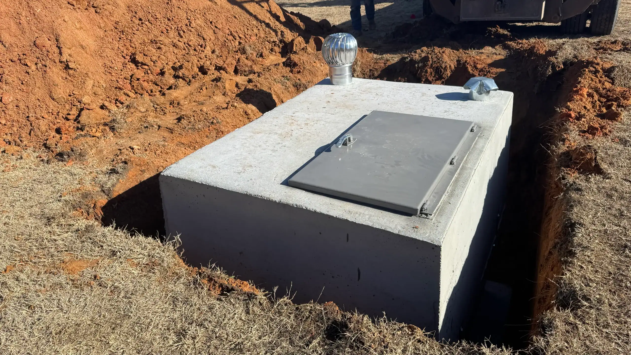in ground cement storm shelter